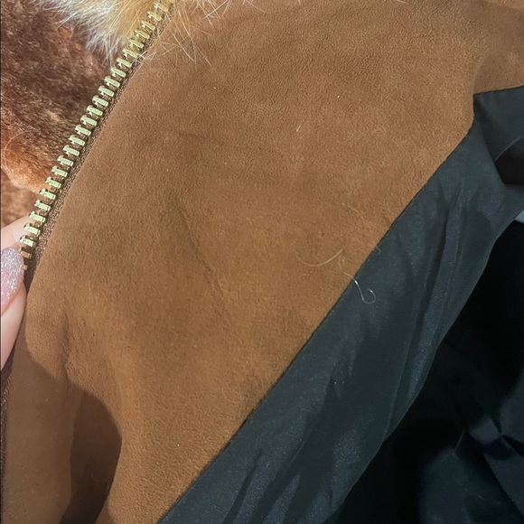 Lamb Fur Hooded Coat with Fox Fur - Picture 10 of 13